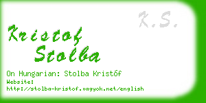 kristof stolba business card